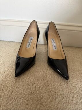 Jimmy Choo Black Patent Leather Pointed Pumps